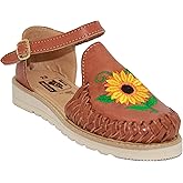 The Western Shops Womens Huarache Sandals, Womens Leather Sunflower Sandals, Mexican Leather Huaraches