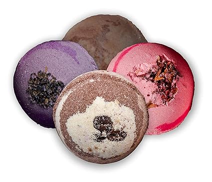 Home Boutique Aromatic Bath Bombs Rose Lavender Vanilla and Coffee Pack of 4