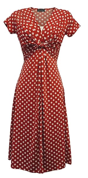 red polka dot tea dress
