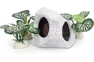 Vtapliea Fish Aquarium Decorations Cave Hide with Viewing Window for Betta Fish Tank Decor