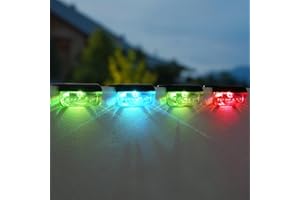 Herzila Solar Step Lights Outdoor, 8 Pack RGB Color Changing Fence Lights Solar Powered, Waterproof Deck Lights for Outside, Step, Fence, Deck, Stair, Pool and Yard