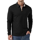 Sailwind Mens Long Sleeve Polo Shirts Button Casual Tee Cotton Collared Golf T Shirts with Pocket