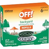 Off! Backyard Mosquito Repellent Coil Refills, Country Fresh Scent, 6 Count | Great For Outdoor Patio Use, Mosquito Repellent Provides Up To 4 Hours of Protection