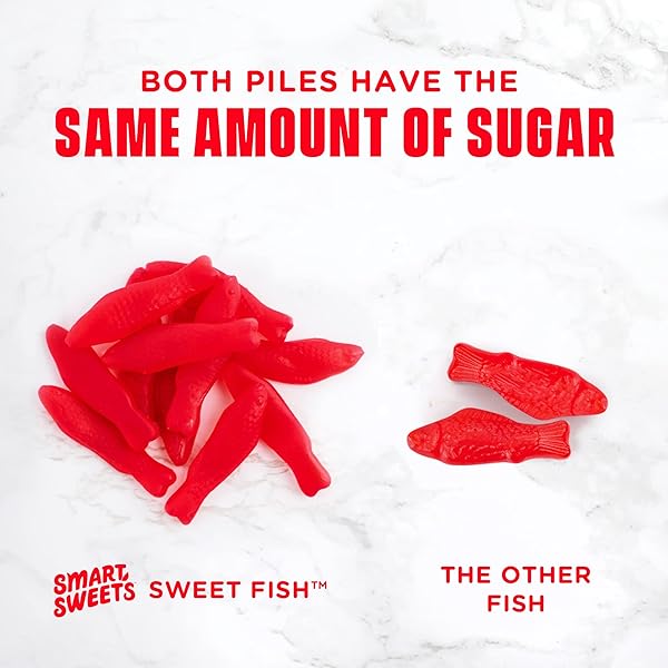 SMART SWEETS, CANDY GUMMY SWEET FISH, 1.8 OUNCE