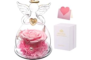 WALFITE Valentines Day Gifts for Her,Preserved Angel Rose,Valentines Day Gifts for Women,Angel Rose,Flowers for Mom,Gifts for Women,Unique Gifts,Angel Rose Gifts,Mothers Gifts from (Pink)