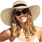 FURTALK Womens Sun Straw Hat Wide Brim UPF 80 Summer Hat Foldable Packable Floppy Beach Hats for Women