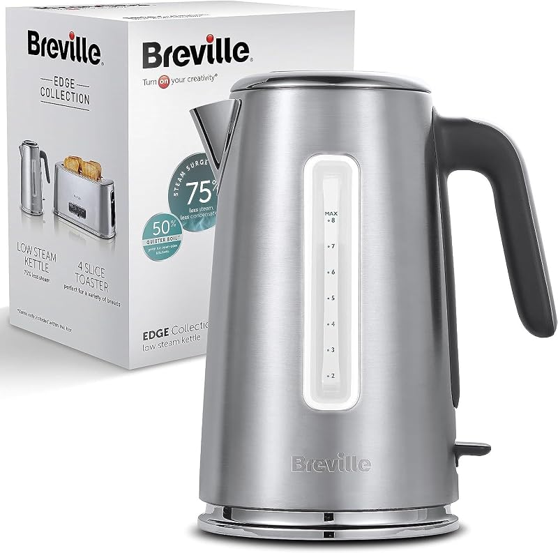 Breville Edge Low Steam Kettle 1.7L 3kW Brushed Stainless Steel VKT236