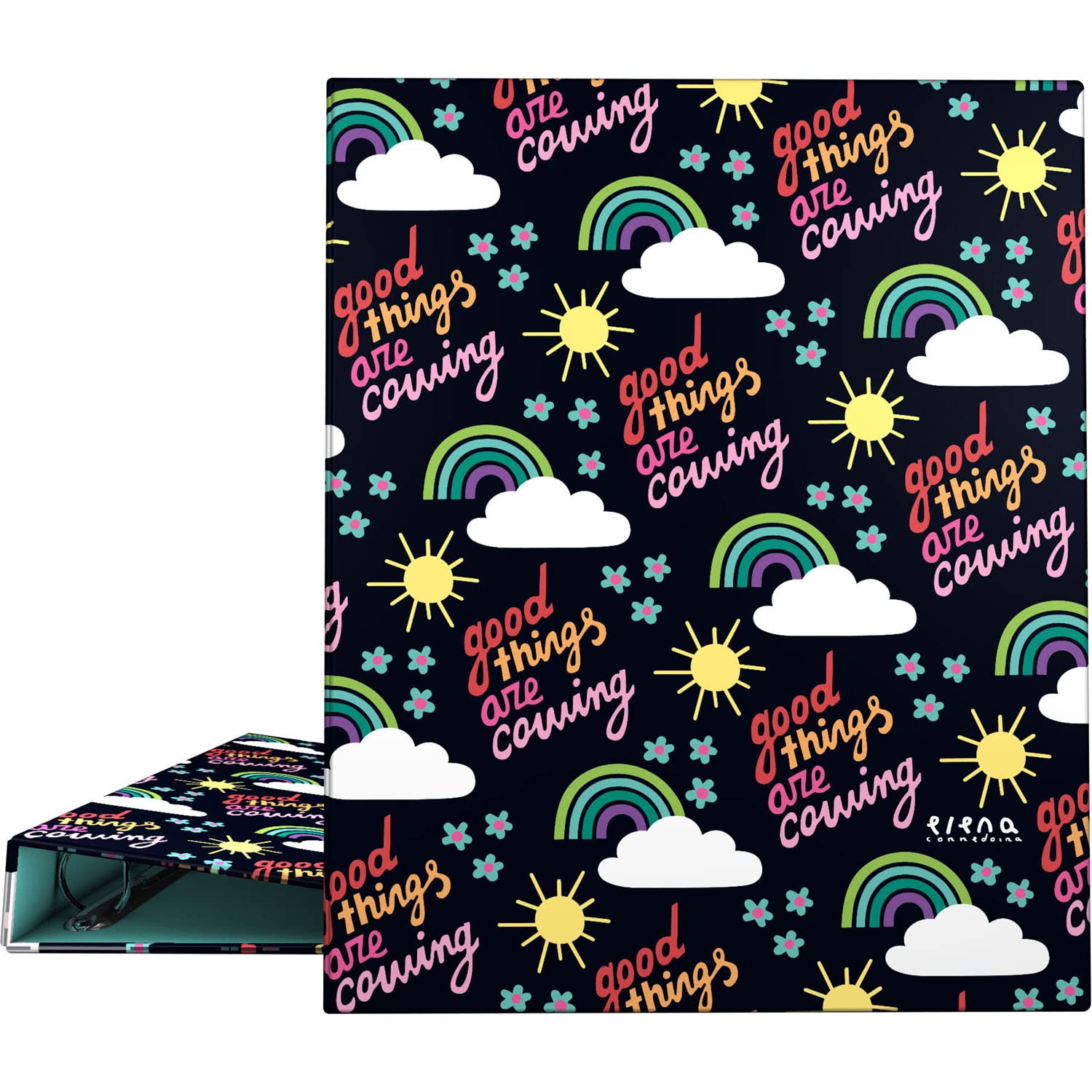 Grafoplás 88142644 Carpesano 4 Rings, A4, Mixed Rings 25 mm, Elena Corredoira Collection, Hope, FSC Certified