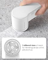 HOMEASY Fabric Shaver Portable Lint Remover 2 Speed 6-Leaf Blades White view 4
