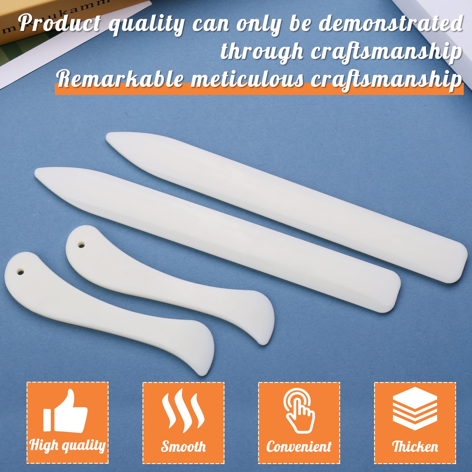 WONVOC 6 pcs Bone Folders, Crease Makers, Scoring Tool, Plastic Bone Folder Paper Creaser, Folding Bookbinding Tool, Origami Tools for Making Paper Crafts Quilting Leathercraft Bookbinding