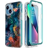 Esdot for iPhone 13 Case with Built-in Screen Protector,Military Grade Rugged Cover with Fashionable Designs for Women Girls,Protective Phone Case 6.1" Colorful Painting
