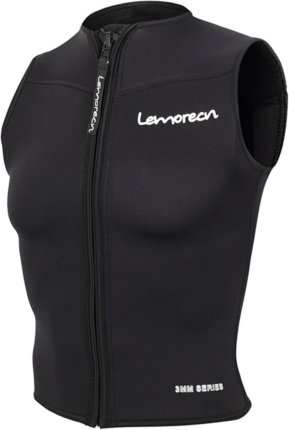 Lemorecn Mens Wetsuits Top Premium Neoprene 3mm Zipper Diving Vest