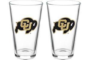 The Memory Company Officially Licensed NCAA 16 oz Pint Glasses Set of 2-16 oz Pint Glass, Licensed Team Drinkware, Stylish Gameday Glassware, Team Logo