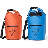 Fish Kill Bags Waterproof Dry Bag Pack - Roll Top Dry Storage Bag for Kayaking, Boating, Paddle Boarding, Beach Trips - Boating Dry Bag - Waterproof Bag - Floating Dry Bag 10l & 15l (Orange & Blue)