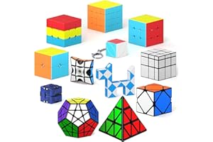 Vdealen 12 Pack Speed Cube Set Puzzle Cube Pack, 2x2 3x3 4x4 Pyramid Dodecahedron Mirror Skewb Snake Ivy Infinity Sandwich Fidget Spinner Magic Cube, Smooth Cube Bundle Toys Gift for Kids & Adults