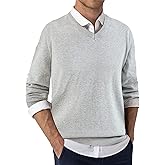 QUALFORT Men’s 100% Cotton Sweater, Soft Pullover Knitwear, Fall Clothes for Men 2026