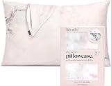 Kitsch Satin Pillowcase with Zipper 48x66 Marble Hair Skin 600TC Like
