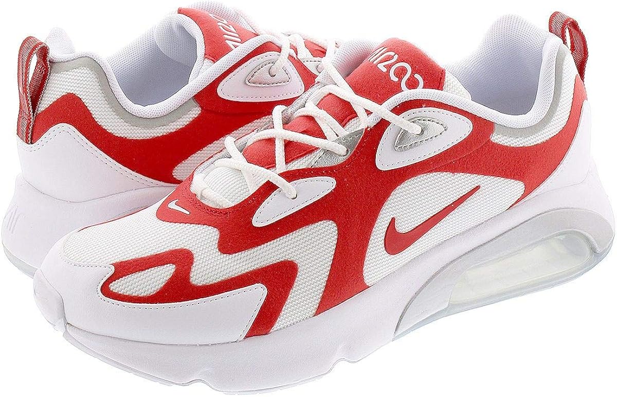 white and red nike 200