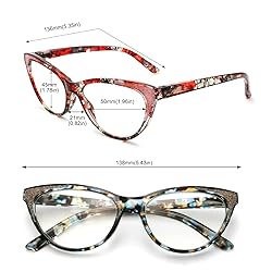 eyeezi Cat Eye Reading Glasses for Women-4PC Blue