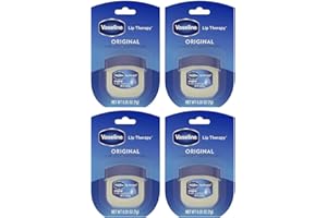 Vaseline Lip Therapy Original 4-Pack – Moisturizing Lip Balm for Very Dry Lips in Mini Jars, 0.25 Oz Ea