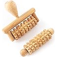 tuuli Body and Face Roller, Multi-Functional Wooden Massage Roller, Helps Ease Muscle Tension and Support Skin Health, Natural Face Massage Tools, Set of 2 (2 Piece Set)