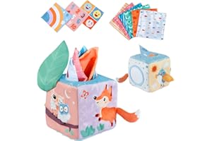 ​Twefex Baby Tissue Box Toy - Baby Toys 6-12 Months, Magic Tissue Box Sensory Toys for Babies & Toddlers, Montessori Toys for