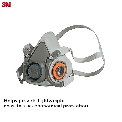 3M Half Facepiece Reusable Respirator 6200/07025(AAD), Respiratory Protection, Medium(Pack of 1)