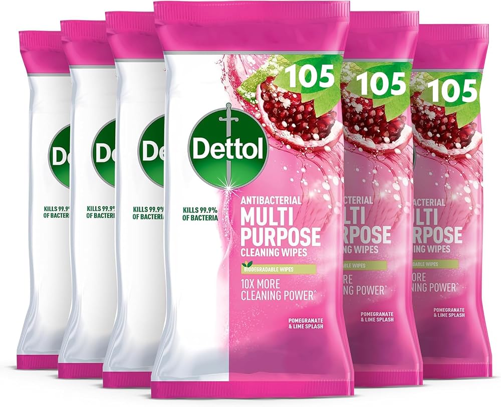 Dettol Antibacterial Multipurpose Cleaning Wipes Pomegranate & Lime 630