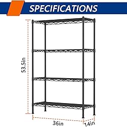 4-Shelf Adjustable Heavy Duty Storage Shelving