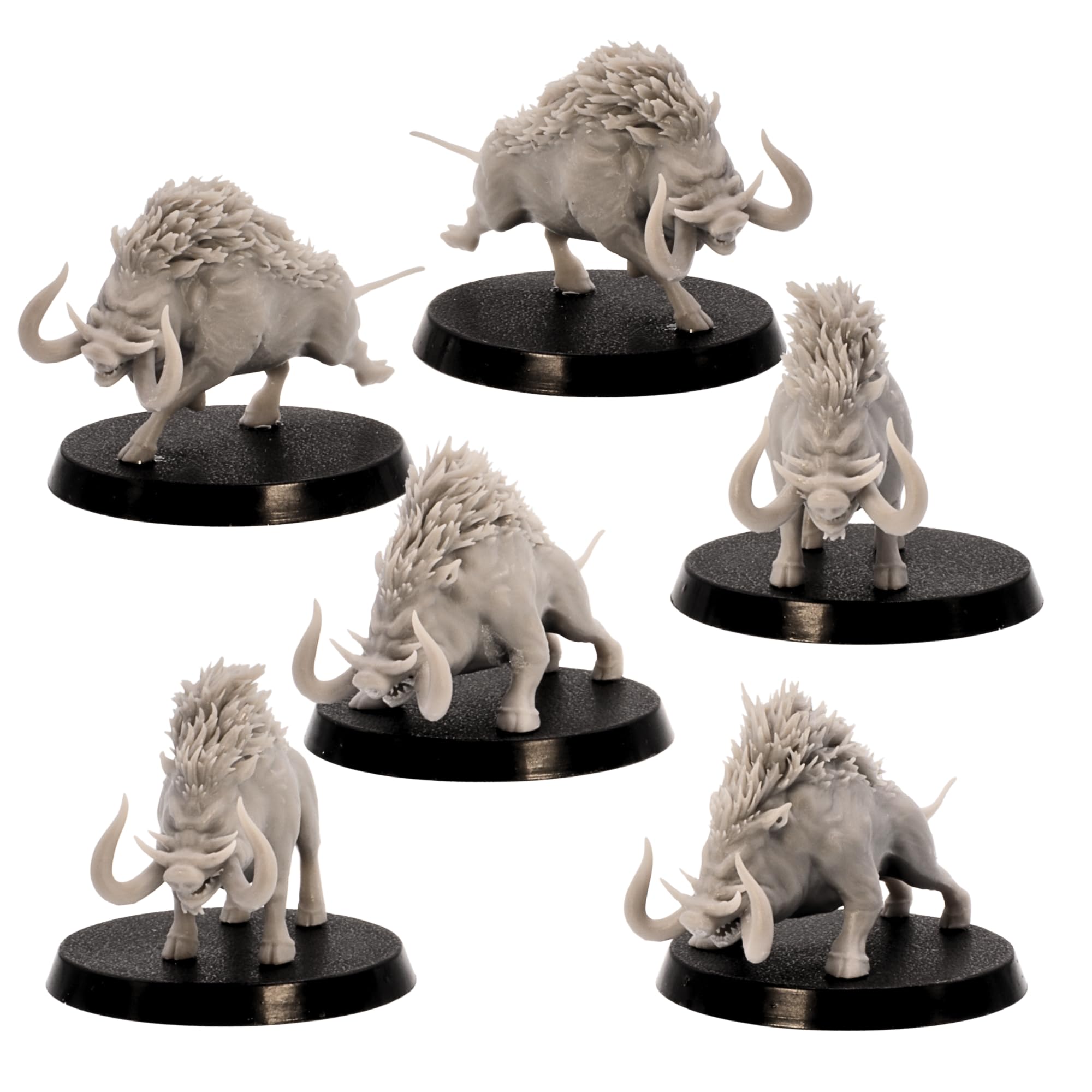 Boar Miniatures Set – 6 Wild Beast Figures for Tabletop RPGs | 28mm–32mm Scale Fantasy Models | DnD, Pathfinder, Wargames | Epic Miniatures Licensed | Resin Unpainted Figures Collectors & Gamers