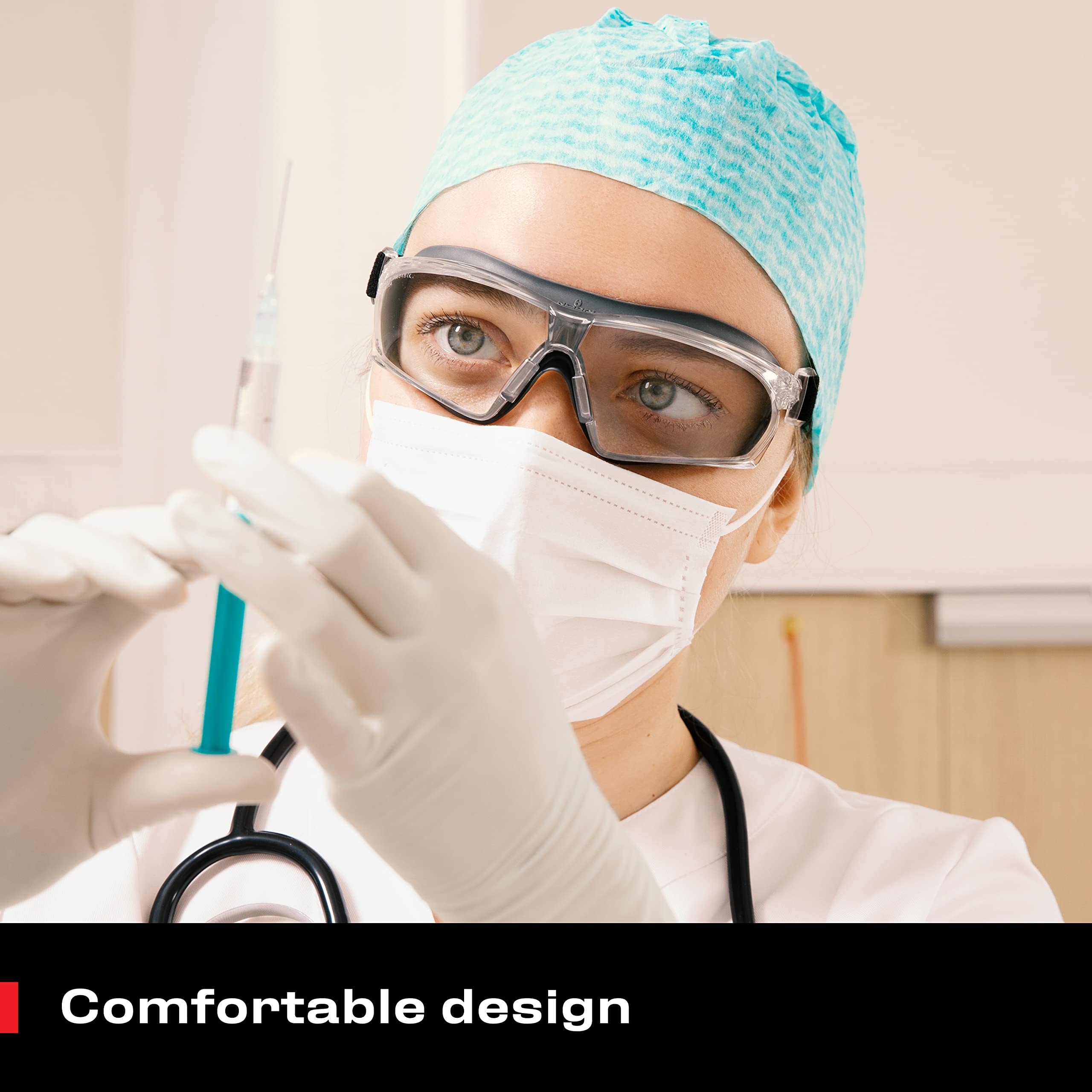 NoCry Anti Fog Safety Goggles for Women and Men with Premium Anti-Scratch Coating — ANSI Z87 Certified Lenses and Adjustable Headband — Ideal for Chemistry Labs, Science Projects, and Dust Protection