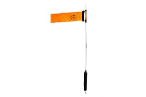 YakAttack VisiCarbon Pro Kayak Visibility Light with Flag | 48" Collapsible Safety Pole | LED Light, 100-Hour Runtime | MightyMount & GearTrac Ready (CPM) | Kayak Fishing Accessories