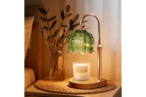 Gugsey Candle Warmer Lamp - Dimmable Candle Lamp with Timer, Flower Wax Warmer Lamp for Jar Candles, Adjustable Height Wax Melter for Gift Home Decor, Farmhouse (Green)