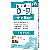 Kids 0-9 Pain & Fever 25 ml 33-Servings - Cherry Flavour - Help Reduce Fever and Relieve Pain from Sore Throat, Toothache, He
