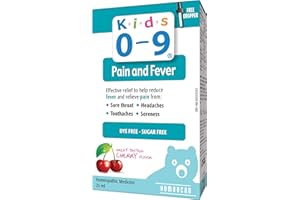 Kids 0-9 Pain & Fever 25 ml 33-Servings - Cherry Flavour - Help Reduce Fever and Relieve Pain from Sore Throat, Toothache, He
