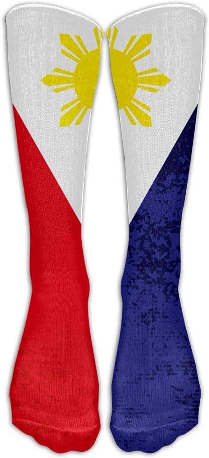 Filipino Flag (1 Pair) Long Socks For Men & Women - BEST Stockings For Athletic,Travel,Nursing 50cm