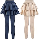 GUOGUOWU Girls School Uniform Pants Leggings with Skirts Stretch Warm Jegging 4-12 Years