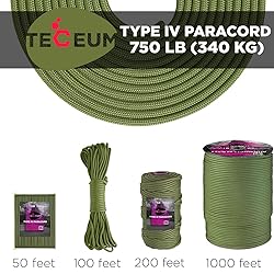 TECEUM Paracord Type IV 750 lb Green Pepper – 50