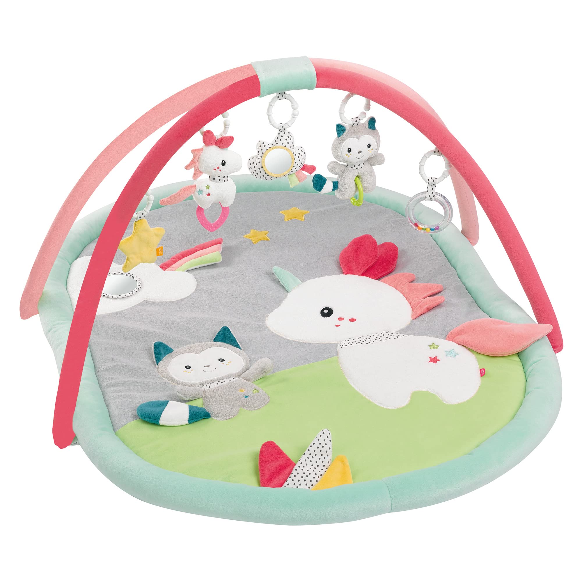 Fehn 057010 Aiko & Yuki 3-D Activity Mat – Playing Fun for Babies and toddlers to Feel and Grip from Newborns Upwards – Dimensions : 85 X 110 cm