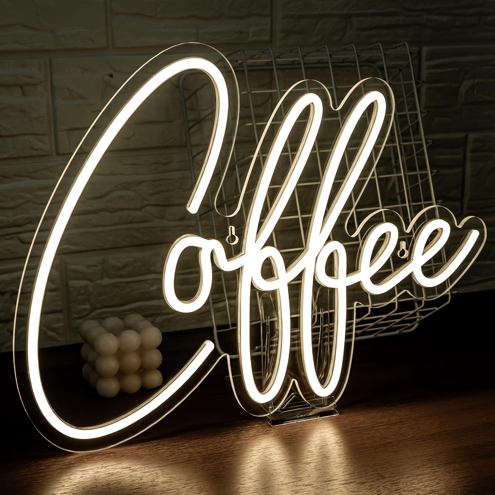SIGNSHIP Coffee Neon Signs LED Neon Light, Warm White Coffee Neon Sign, USB Night Neon Light for Coffee Shop Kitchen Home Room Wall Decor Christmas Wedding Birthday Party Decoration Gift
