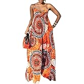 Glozeplus Sexy Jumpsuits for Women Dressy Wide Leg Floral Print Long Pants Sleeveless Rompers Jumpsuit with Pocket