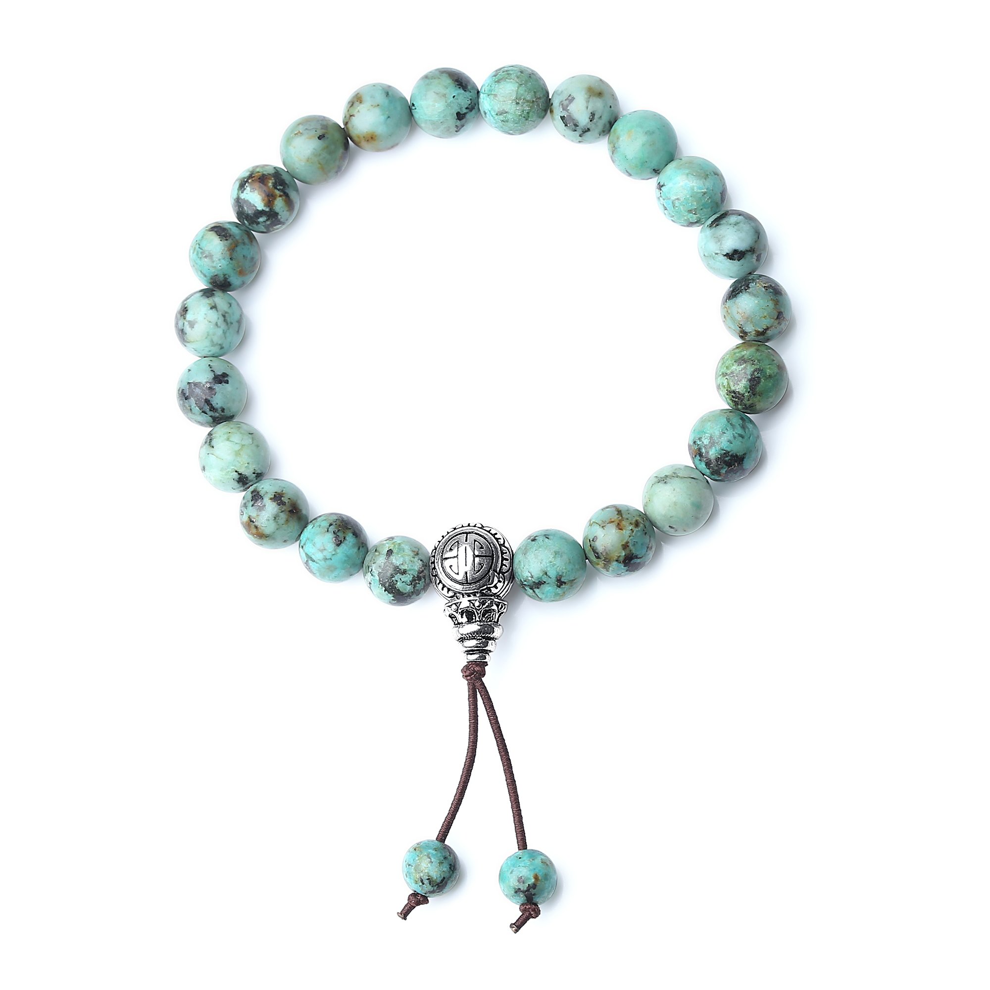 COAI Asian Blessing African Turquoise Bracelet Beaded Bracelet for Women Men