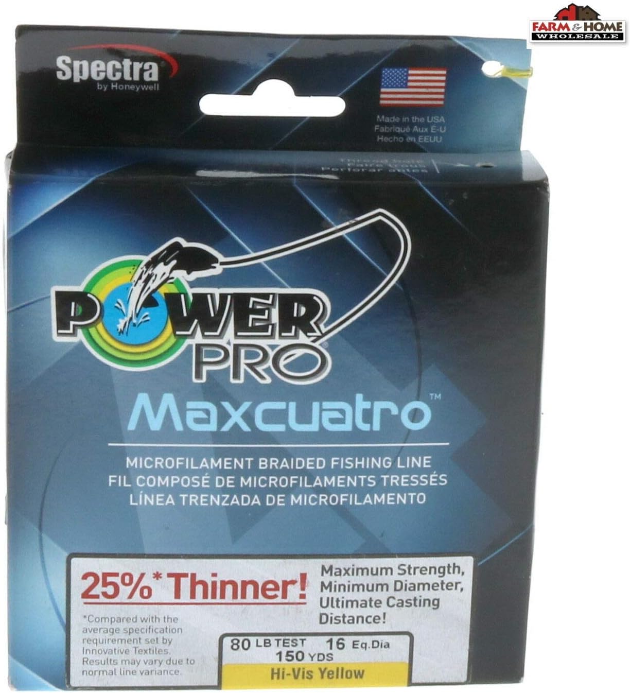 PowerPro, Power Pro 21100080100E-Lenza da pesca intrecciata Spectra, 3,6 kg, 91,1 m, colore Unisex, Verde muschio, Taglia unica