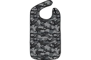 Classic Bib Designs Adult Bibs for Eating: Reusable with Crumb Catcher Pocket - For Men and Women