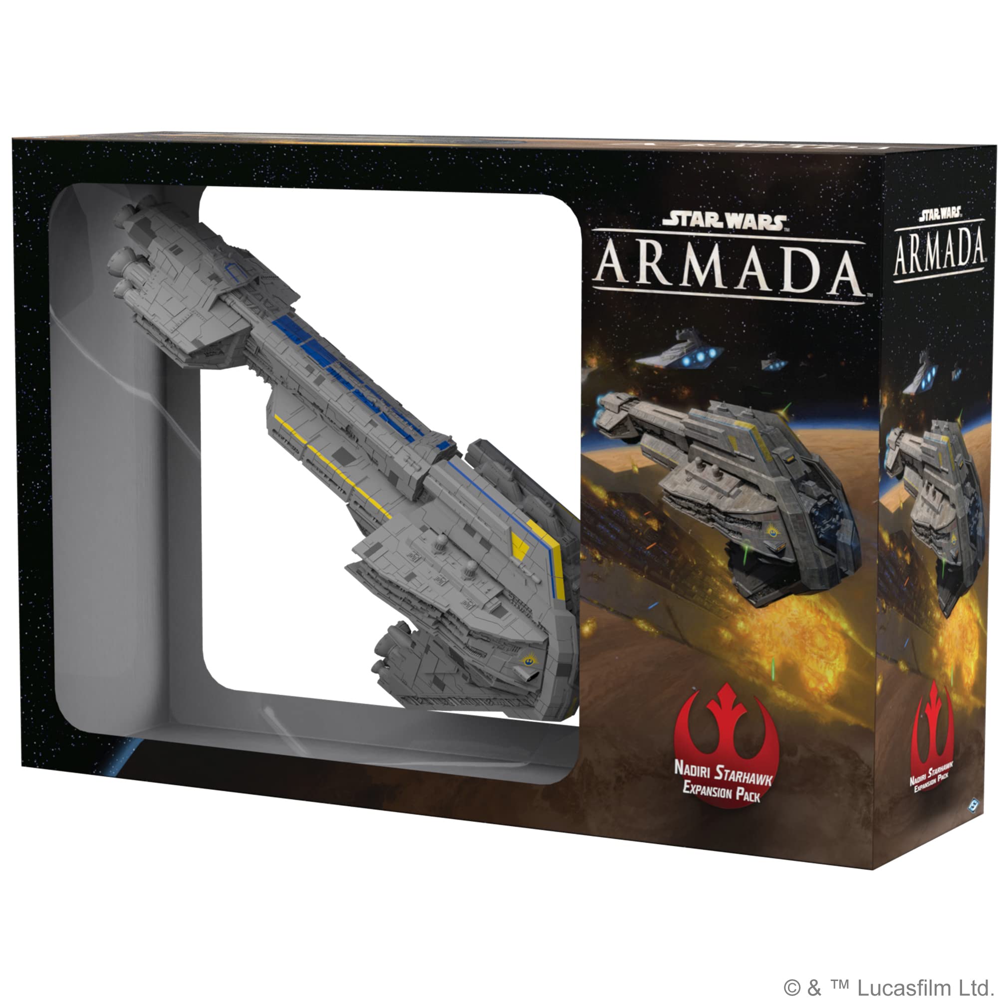 Star Wars: Armada Nadiri Starhawk EXPANSION PACK - Command the New Republic's Flagship! Tabletop Miniatures Strategy Game, Ages 14+, 2 Players, 2 Hour Playtime, Made by Atomic Mass Games