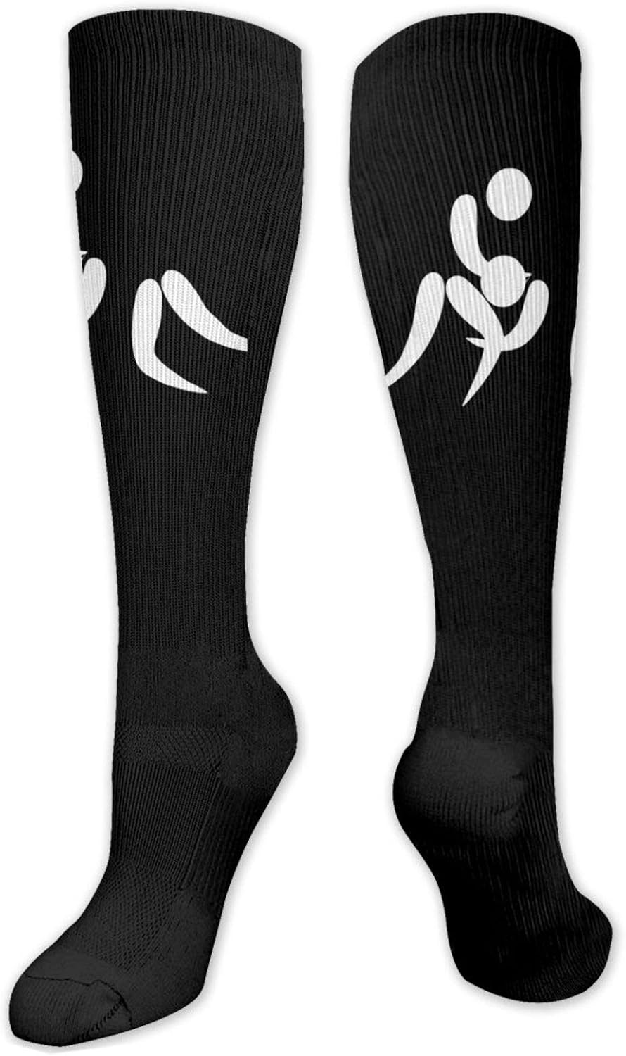 Wrestling Compression Socks Women Men Wide Calf for Nurse Running