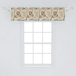 Ambesonne Romantic Window Valance, Newspaper