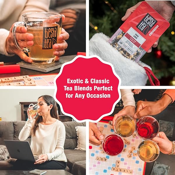 TIESTA TEA – CHAI LOVE, LOOSE LEAF, SPICED CHAI BLACK TEA, PREMIUM BLEND, HIGH CAFFEINATED, MAKE HOT OR ICED & BREWS UP TO 50 CUPS, 4 OUNCE REFILLABLE TIN