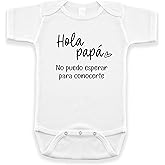 Pineapple Pancake Kids Hola Papá Spanish Pregnany Announcement Infant Bodysuit - Gift for New Dad to Be - Surprise Daddy Gift