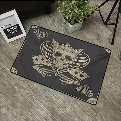 Amazon Com Hroomdecor Skull Floor Mats Vector Skull Poker